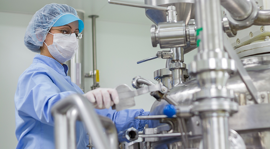 Worker-in-sterile-environment